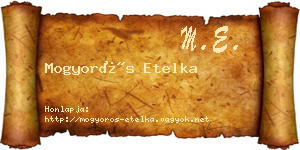 Mogyorós Etelka névjegykártya
